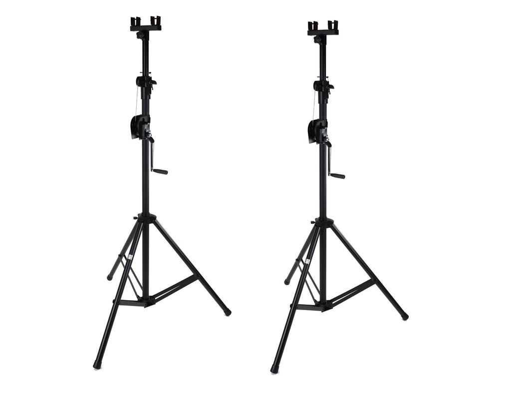 MR DJ ST150-2 2 X 10Ft Light Stand Stage Lighting Truss Hand Crank Up + 6" T-Bar Truss Adapter
