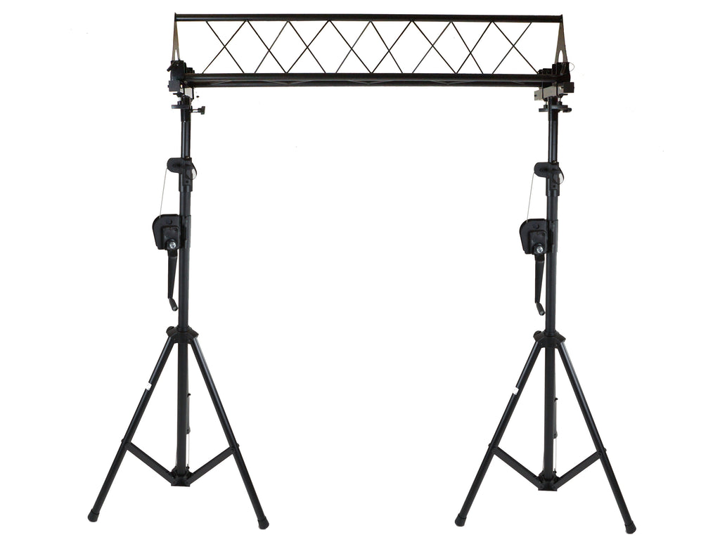 MR DJ ST150-2-10-1 DJ Lighting Truss Stand Dual Crank-Up Stand & 5FT X 10" Triangle Truss