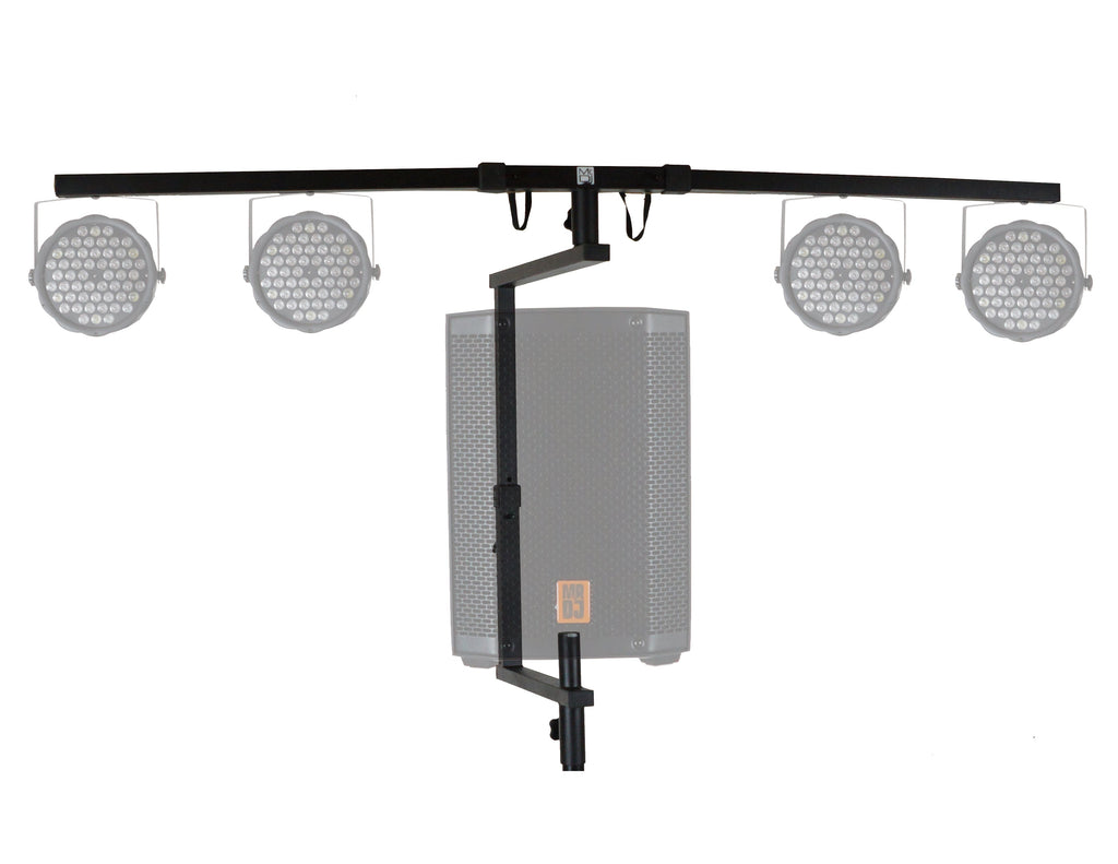 MR DJ STSPLI-SS350Y Adjustable T-Bar Stage Lighting Extension with Speaker Stand