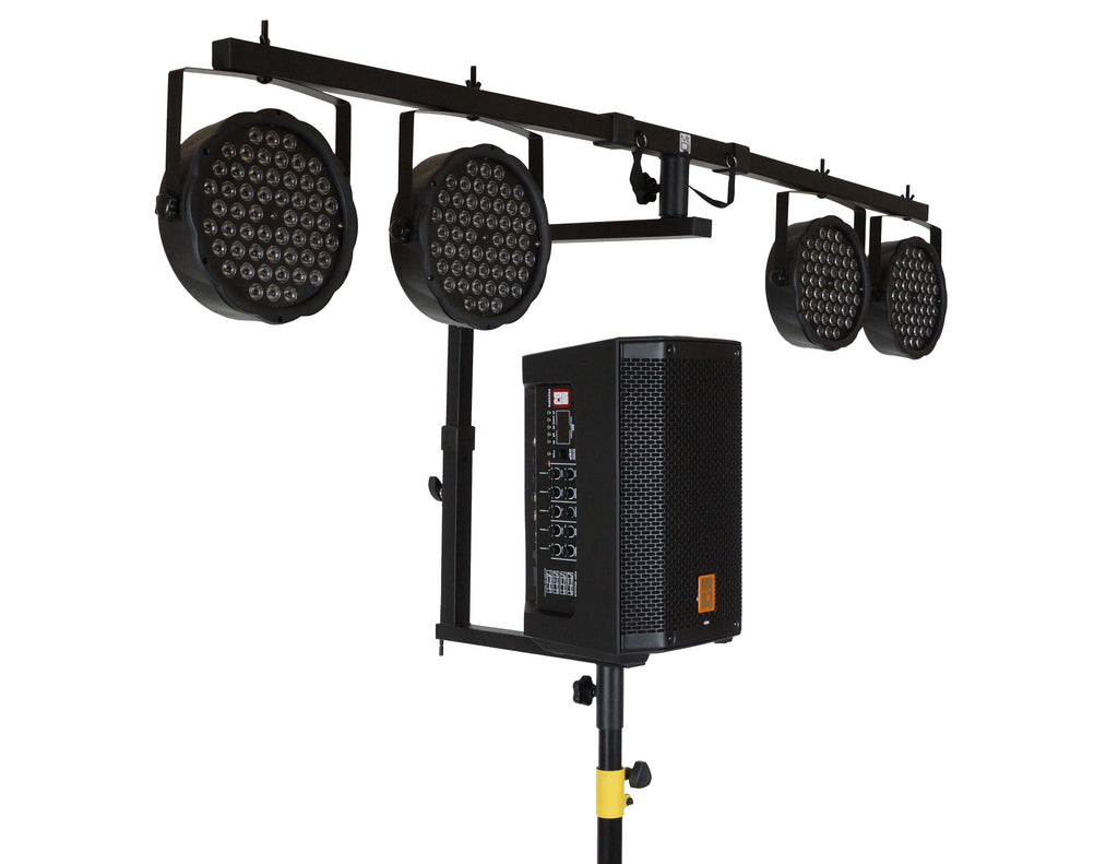 MR DJ STSPLI-SS350Y Adjustable T-Bar Stage Lighting Extension with Speaker Stand