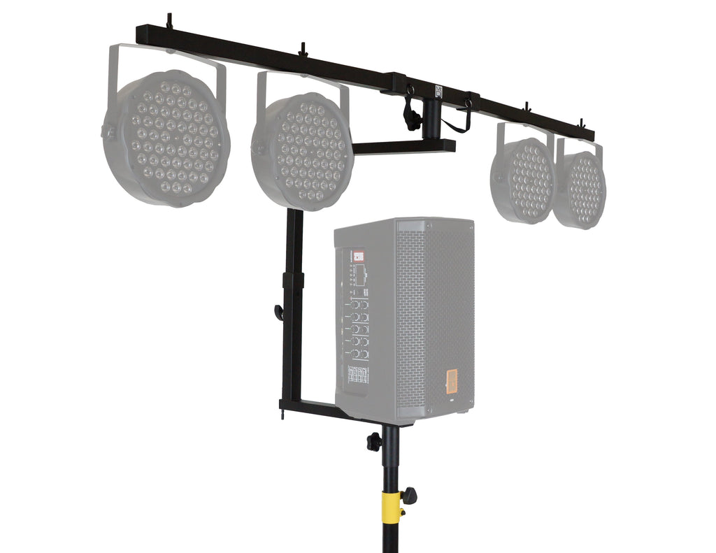 MR DJ STSPLI-SS350Y Adjustable T-Bar Stage Lighting Extension with Speaker Stand