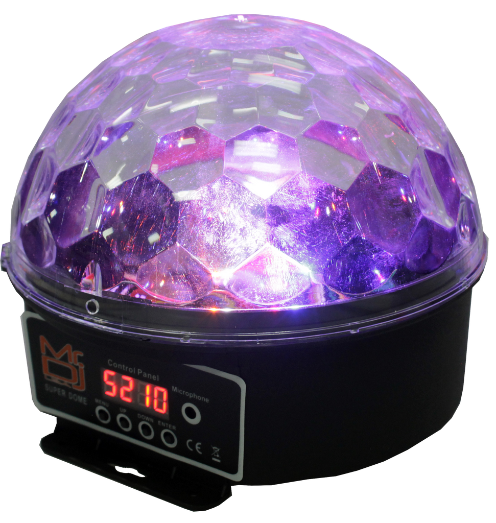 MR DJ SUPERDOME LED Crystal Magic Ball DJ Strobe Light 6 LED 6 Colors Sound Activated DMX512