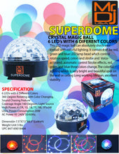 Load image into Gallery viewer, MR DJ SUPERDOME LED Crystal Magic Ball DJ Strobe Light 6 LED 6 Colors Sound Activated DMX512
