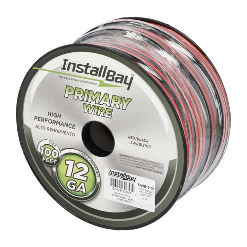 Install Bay SWRB12100 Speaker Wire 12 Gauge All Copper Red-Black Paired Coil - 100 ft