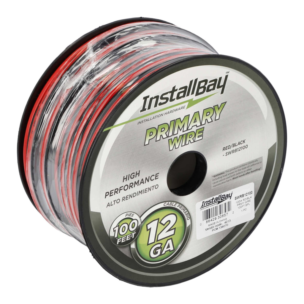 Install Bay SWRB12100 Speaker Wire 12 Gauge All Copper Red-Black Paired Coil - 100 ft