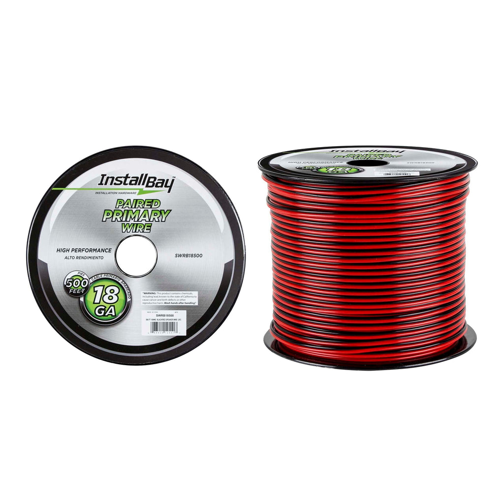 Install Bay SWRB18500 Speaker Wire 18 Gauge All Copper Red-Black Paired Coil - 500 ft