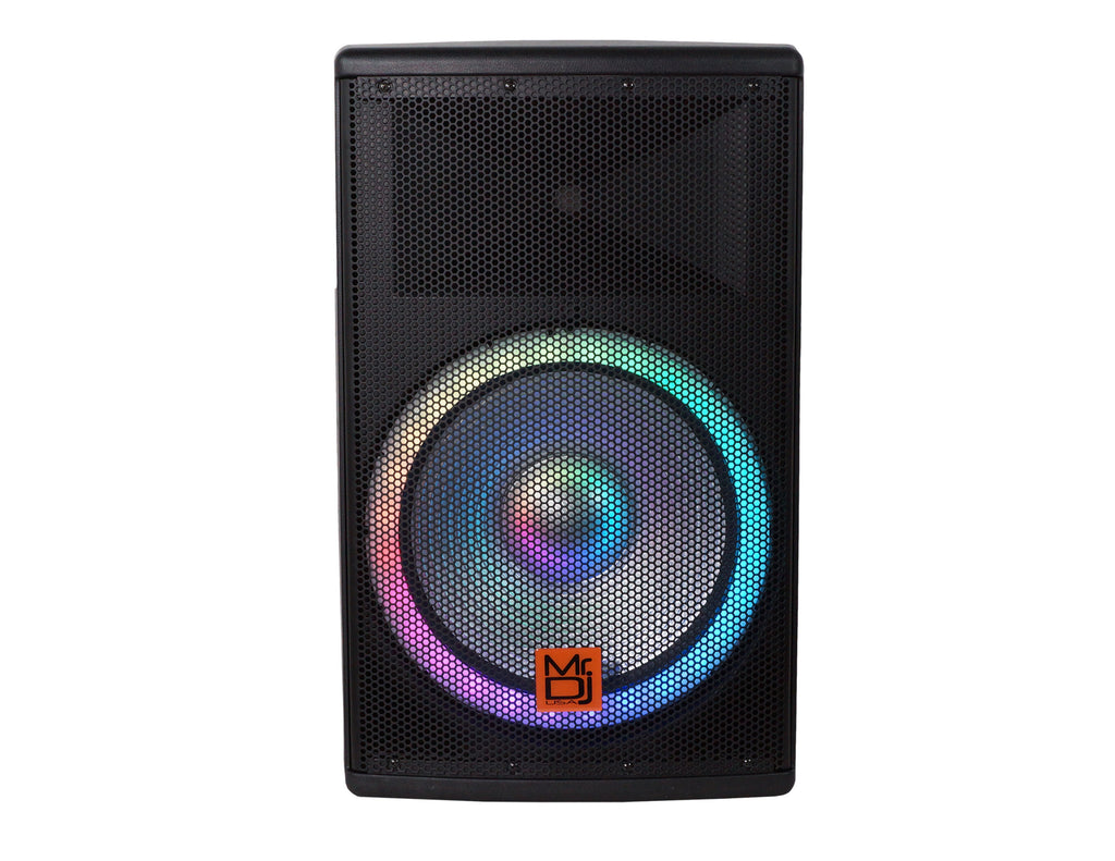 MR DJ SYNERGY15 Pro Audio Indoor Outdoor Ultra Powerful DJ Bluetooth 4500W Watts Peak, 15" Inch Woofer, Trolley Rolling Speaker with Built in Media Player, FM Radio Tuner, USB, SD Card