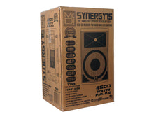 Load image into Gallery viewer, MR DJ SYNERGY15 Pro Audio Indoor Outdoor Ultra Powerful DJ Bluetooth 4500W Watts Peak, 15" Inch Woofer, Trolley Rolling Speaker with Built in Media Player, FM Radio Tuner, USB, SD Card