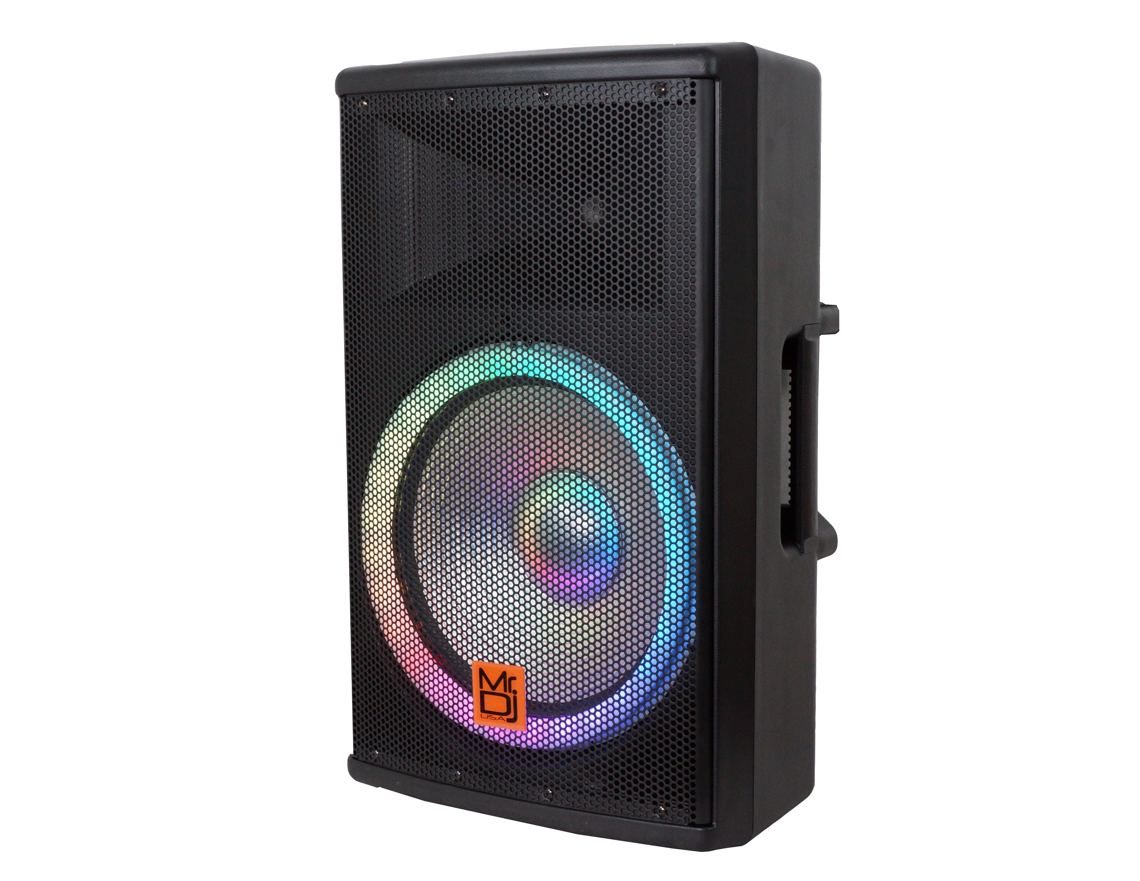 Mr. DJ SYNERGY15 15 Inch 4500W 2-Way Powered Active Speaker 4 Ohm Stage Bluetooth Audio Speaker