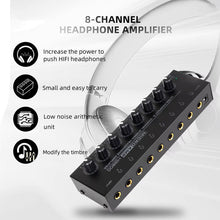 Load image into Gallery viewer, MR DJ Microamp HA800 Ultra-compact 8-channel stereo headphone amplifier