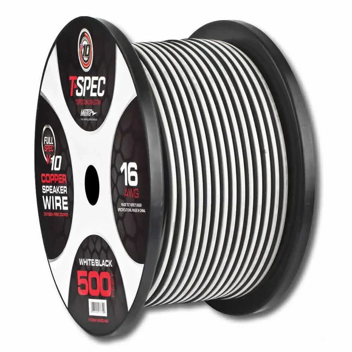 T-SPEC V10SW16500-WB v10 500ft 16 Gauge Black/White Speaker Wire consumer electronics