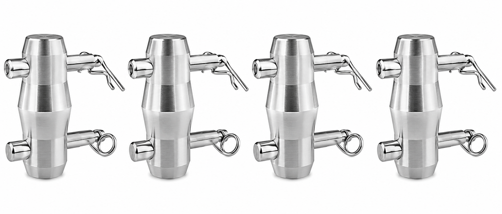 4 Pack Double Ended Conical Coupler Stage Truss Fittings fit Pipe 50mm