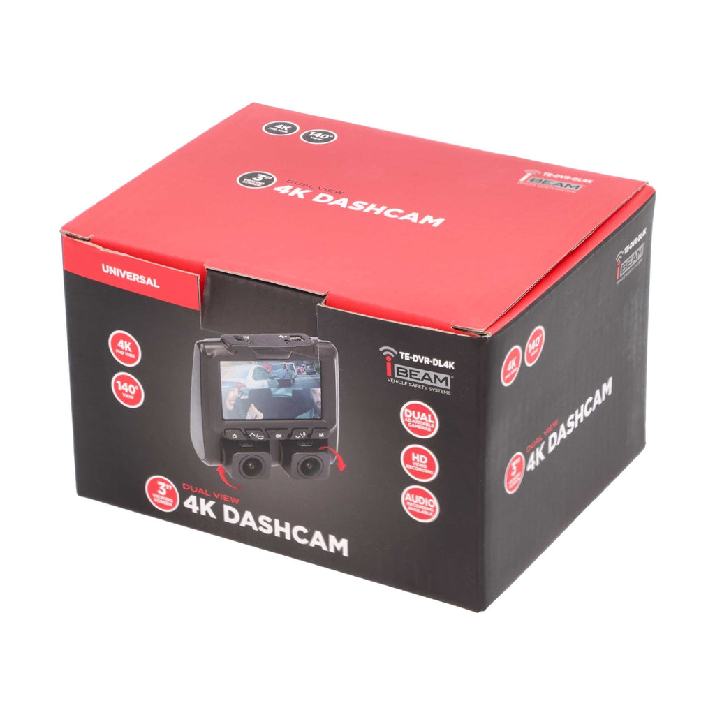 iBeam TE-DVR-DL4K 4K Dual-View Dash Camera With DVR