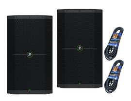 Mackie THUMP212 12” 1400W Powered Loudspeaker System Pair + XLR DJ Cables
