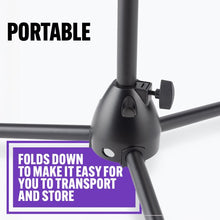 Load image into Gallery viewer, On-Stage MS7540 One-Handed Mic Stand with Tripod Base