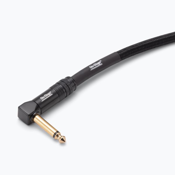 On-Stage OSPRO-ICR-25 Production-Grade Braided Instrument Cable (Right Angle to Straight) 25 ft