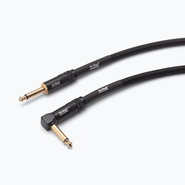 On-Stage OSPRO-ICR-25 Production-Grade Braided Instrument Cable (Right Angle to Straight) 25 ft