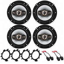 Load image into Gallery viewer, 2 Pairs Absolute TQ-654 6.5" 4-Way Car Speakers + GMSB345 GM Speaker Adapters + 72-4568 Harnesses 4-Speaker Front &amp; Rear Upgrade Kit
