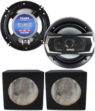 Load image into Gallery viewer, Absolute TQ-654 6.5" 400W 4-Way Coaxial Car Speakers + 6X9" Enclosure Empty Box