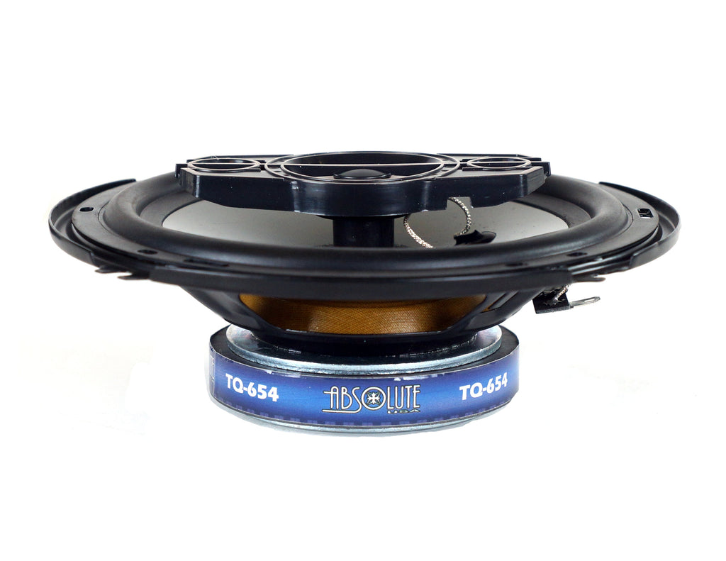 Absolute TQ-654 6.5" 400W 4-Way Coaxial Car Speakers + 6X9" Enclosure Empty Box