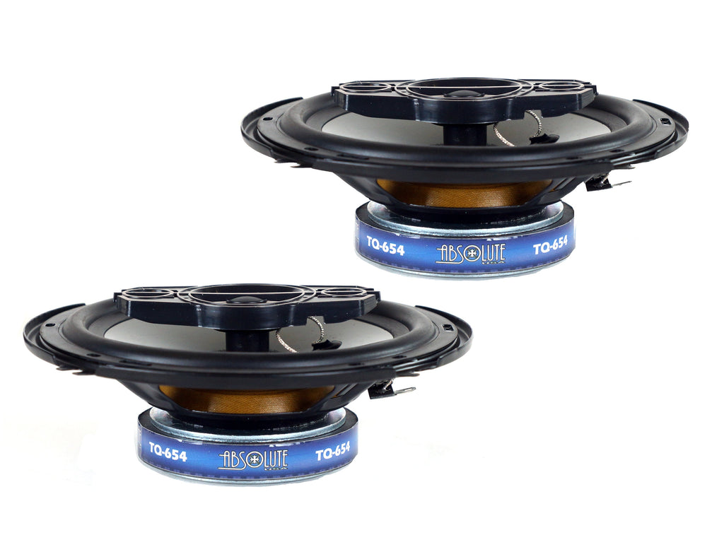 Absolute TQ-654 6.5" 400W 4-Way Coaxial Car Speakers + 6X9" Enclosure Empty Box