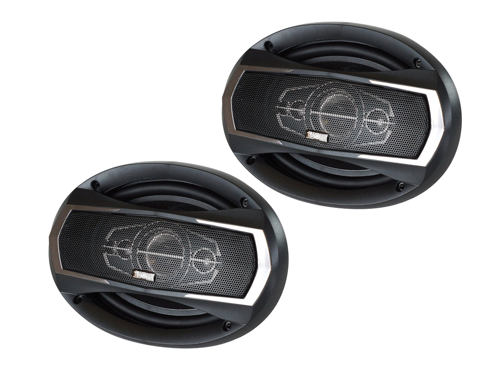 2 Pair Absolute TQ-695 6x9" 5-Way Speakers 600W + 6X9" Enclosure Empty Box