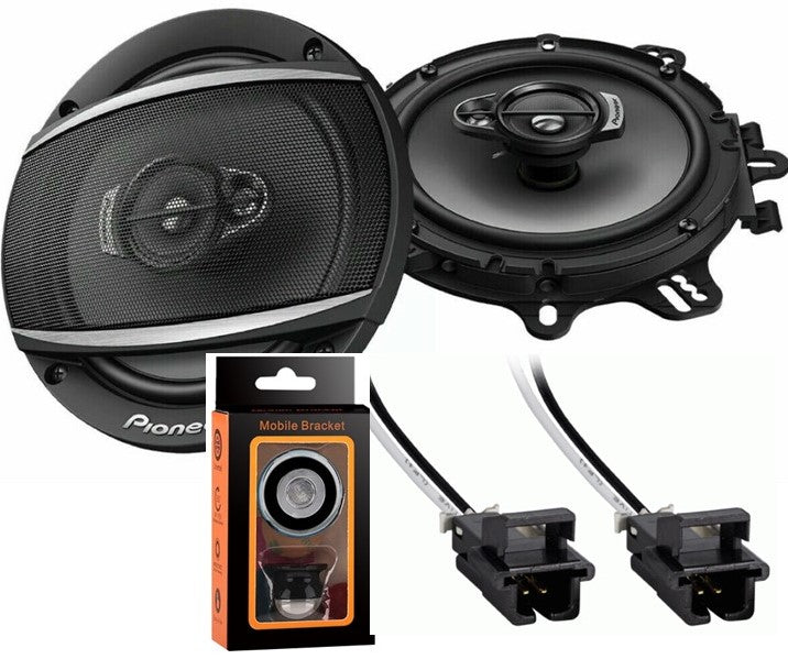 Pioneer TS-A1680F 6.5" 350-Watt 4Way Speakers + Metra 72-4568 Speaker Harness for Selected General Motor Vehicles + Absolute Cell Phone Magnet