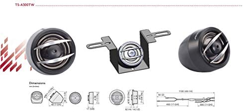 Pioneer TS-A300TW 100W 6-Ohm 3/4" Component PI Hard Dome Car Tweeter