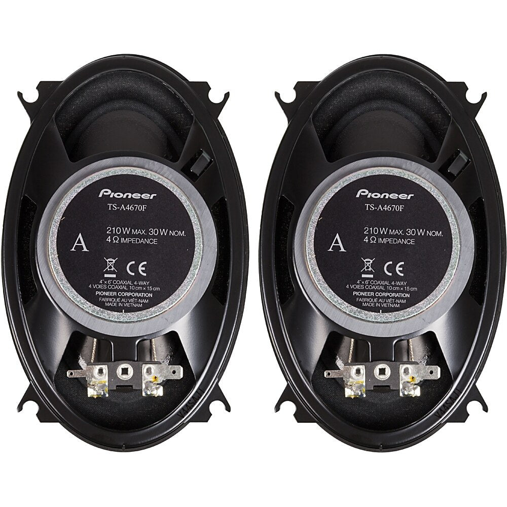 Pioneer TSA4670F A-Series Black 4-Way Coaxial Car/Truck Auto Speakers