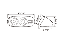 Pioneer TS-X200 80W Peak (20W RMS) 3-Way Surface Mount Speaker