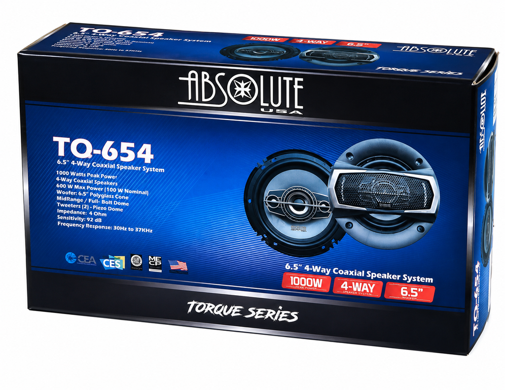 Dual XDM27BT Digital Media Receiver + 2 Absolute TQ654 6.5" 4-Way Car Speakers Package (Copy)
