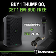 Load image into Gallery viewer, Mackie Thump GO 8" Portable Battery-Powered Rechargeable DJ PA Bluetooth Speaker + EM89D Microphone