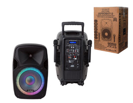 Absolute USA USPROBAT12 Portable Bluetooth Loud Speaker 12 inch 3000W and 2 Wireless Microphone
