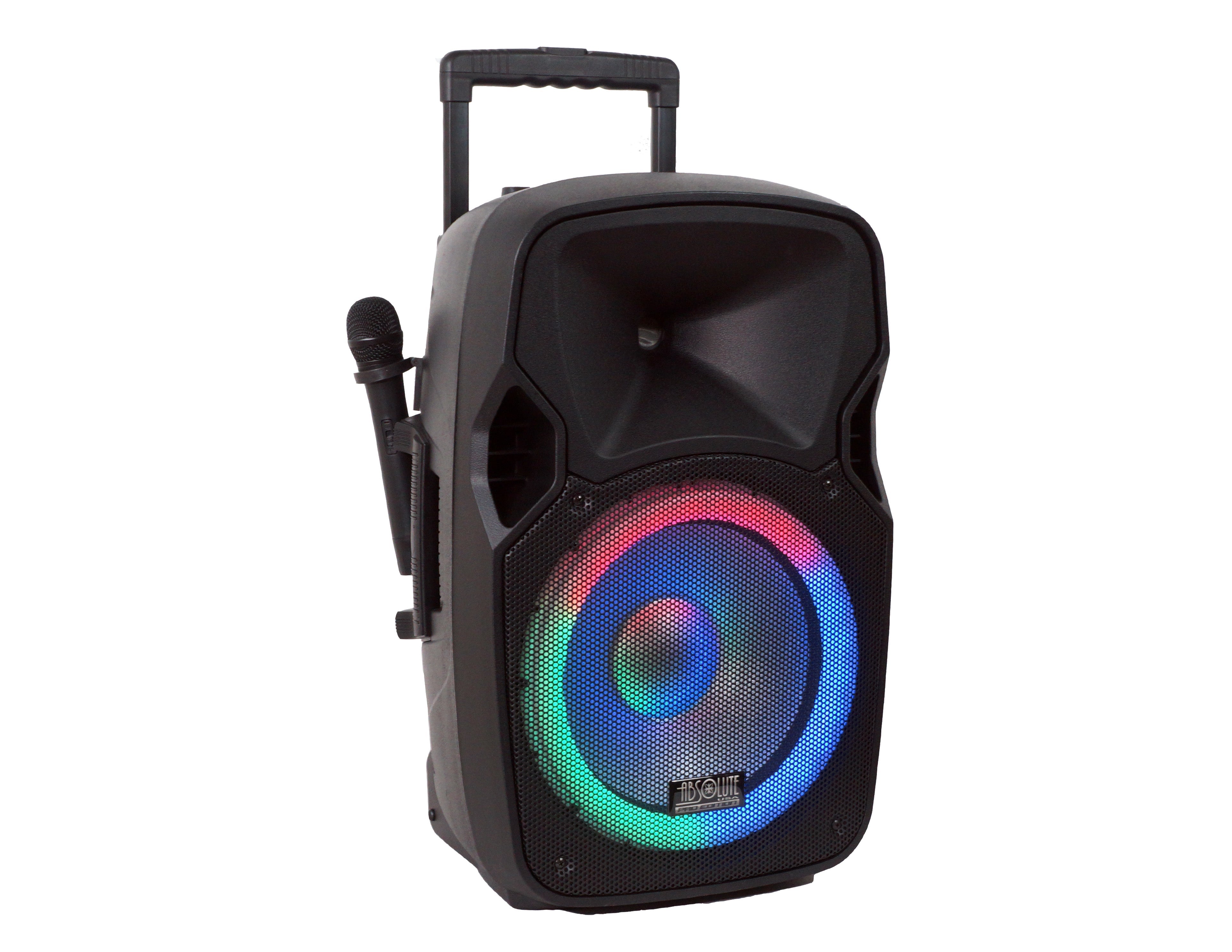 12" Pro Audio Indoor Outdoor Ultra Powerful DJ Bluetooth 3000W Watts Peak, 12" Inch Woofer, Rollable Trolley Speaker with Built in Media Player, FM Radio Tuner, USB, SD Card Rechargeable