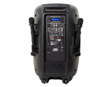 Load image into Gallery viewer, Absolute USA USPROBAT15 15" Portable Bluetooth PA Speaker System 3500W Rechargeable Outdoor Bluetooth Speaker Portable PA System w/ 2 Wireless Microphone, MP3 USB SD Card Reader, FM Radio, Rolling Wheels, Remote