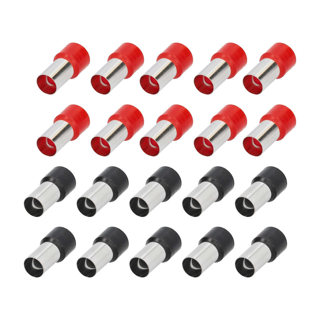 T-SPEC V0GA-FERR 20-Piece Red and Black 0/1GA Ferrules - Refill Pack