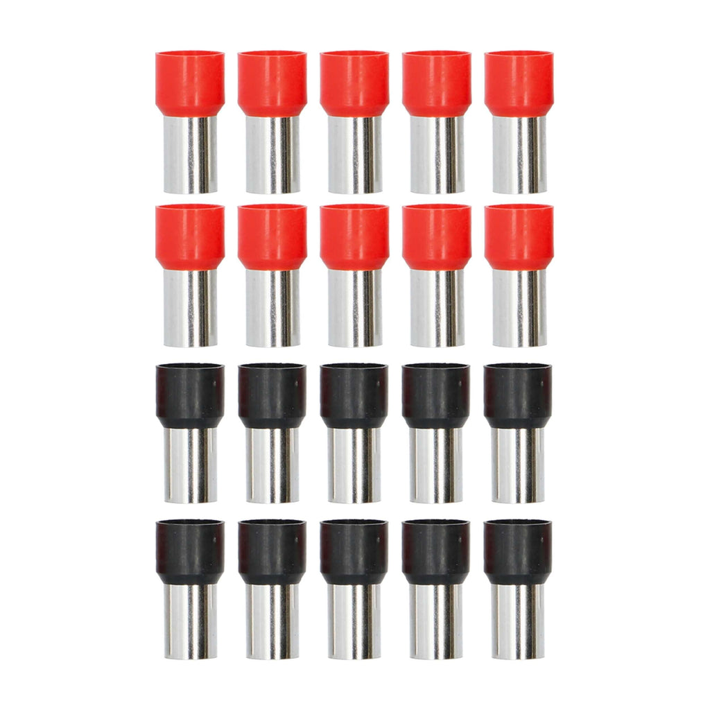 T-SPEC V0GA-FERR 20-Piece Red and Black 0/1GA Ferrules - Refill Pack