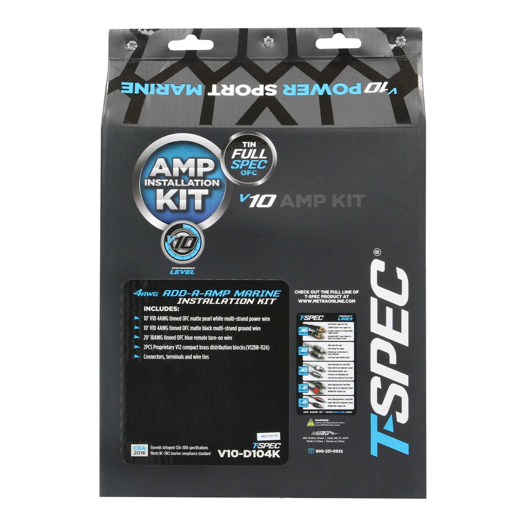 T-SPEC V10-D104K v10 Marine - 4GA ADD-A-AMP Kit for 1/0 Power Kits
