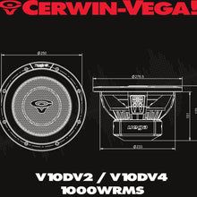 Load image into Gallery viewer, Cerwin Vega V10DV2 2025 Edition Subwoofer - 10" 2Ω DVC Subwoofer