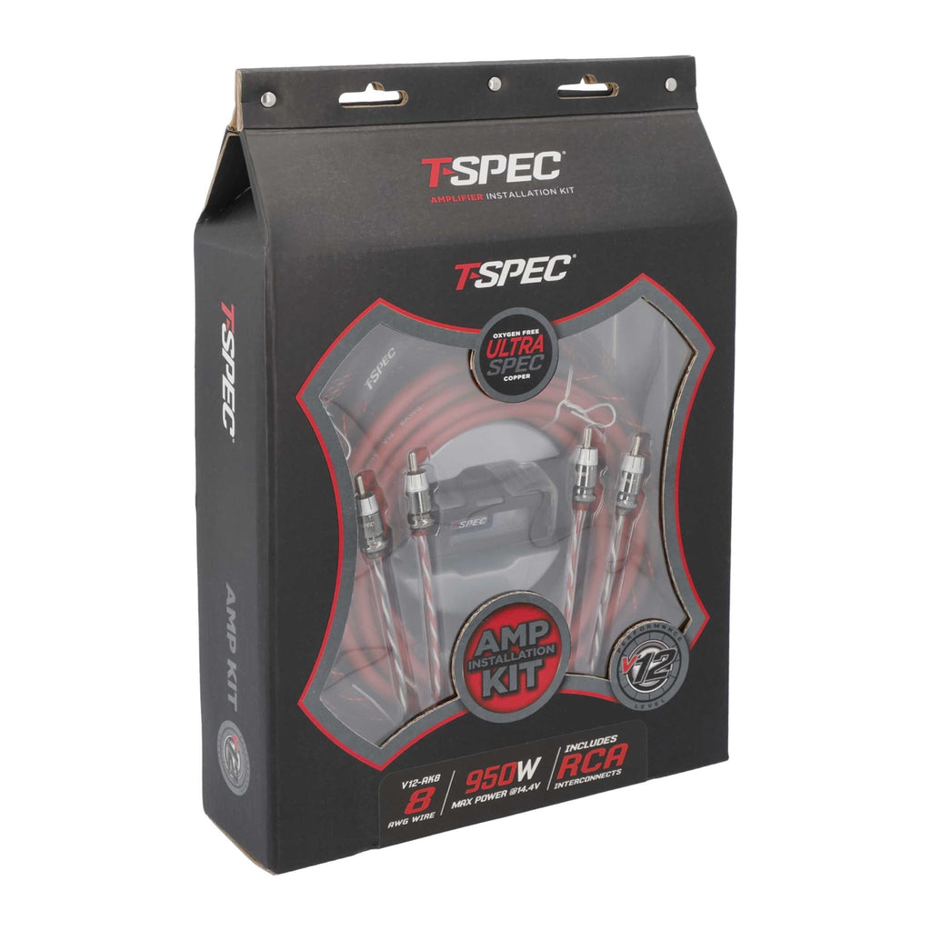 T-SPEC V12-AK8 v12 8 AWG Amp Kit - 950 W with RCA Cable
