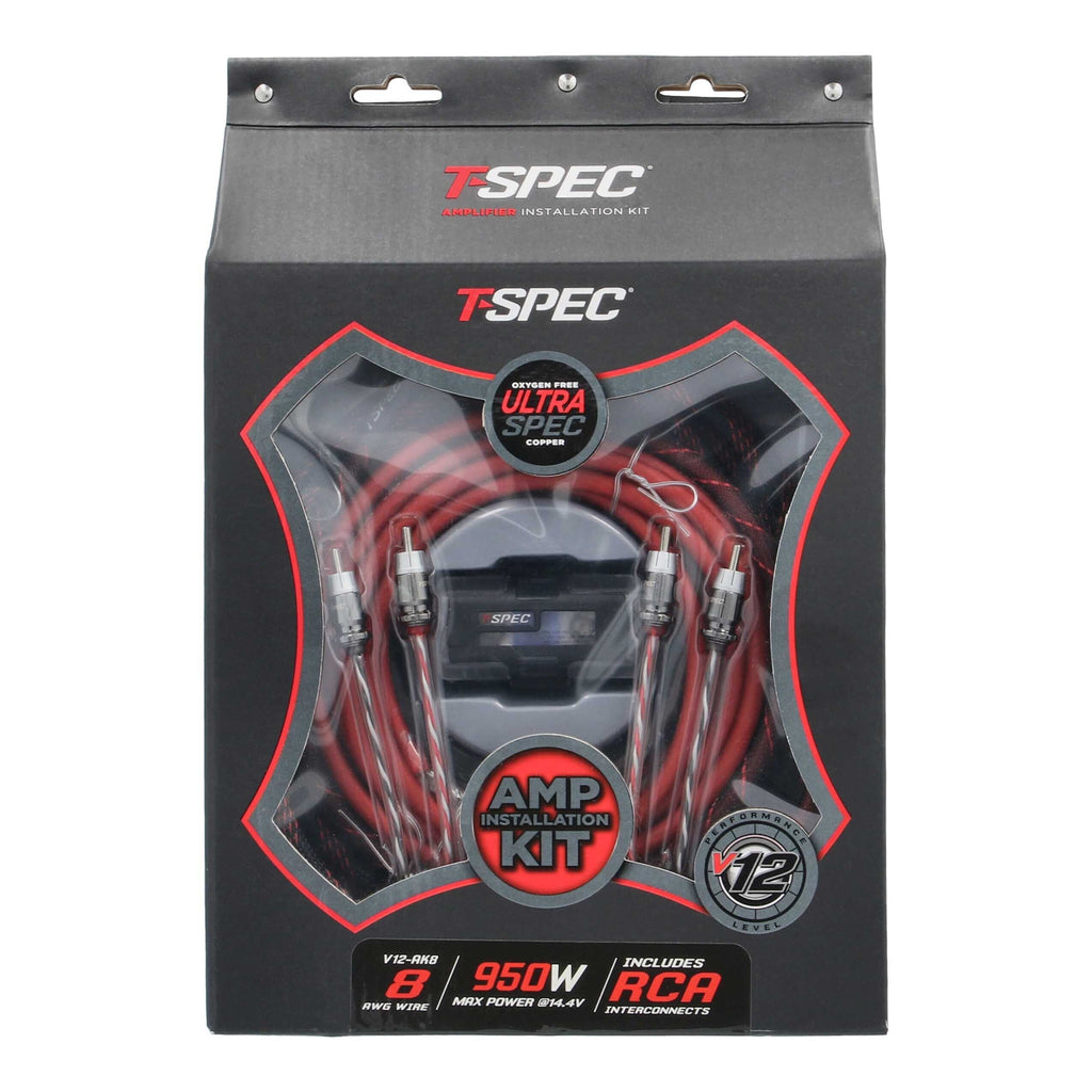 T-SPEC V12-AK8 v12 8 AWG Amp Kit - 950 W with RCA Cable