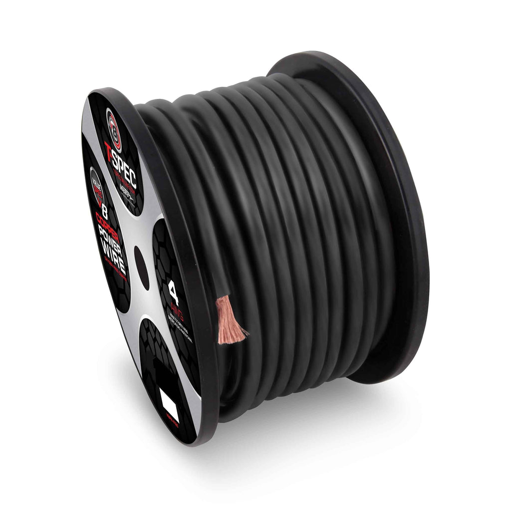 T-SPEC V12GW-1050 1-0 AWG 50ft Matte Black OFC Power Wire - v12 Series