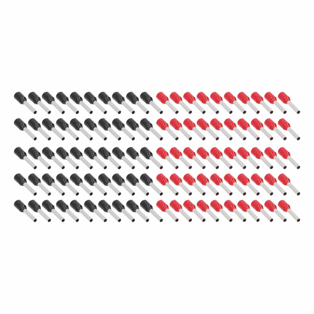 T-SPEC V1618GA-FERR 100-Piece Red and Black 16/18GA Ferrules - Refill Pack