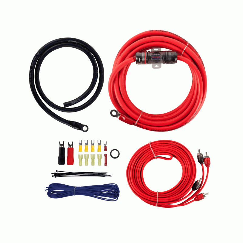 T-Spec V6RAK4 4 Gauge V6 CCA Amp Wiring Kit w/2-CH Marine Grade RCA Interconnect