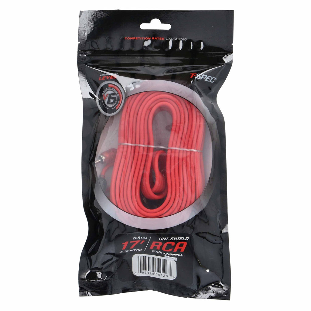 T-SPEC V6R174 RCA v6 Series 4-Channel Audio Cable - 17 FT
