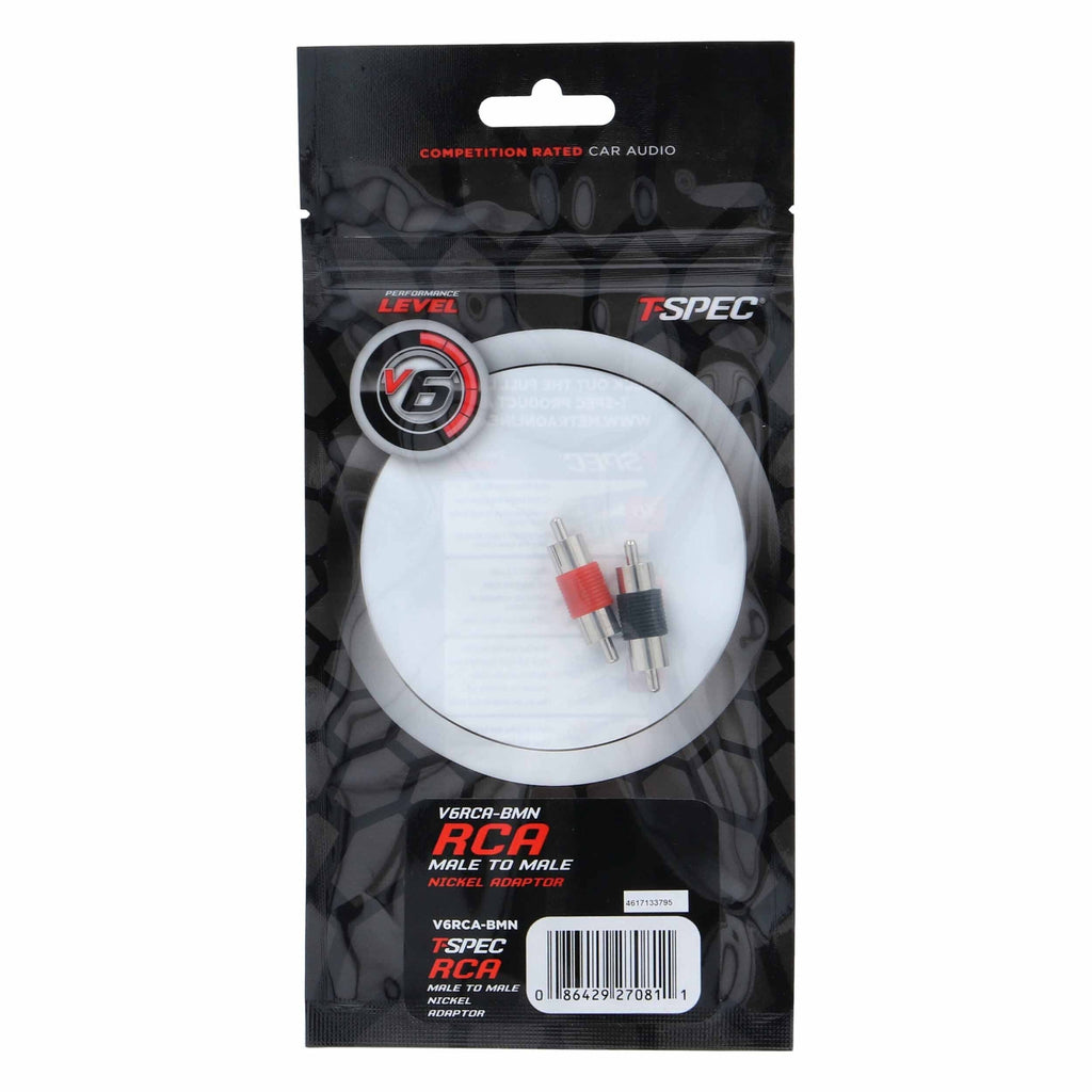 T-SPEC V6RCA-BMN Male to Male Nickel Plated RCA Barrel Adapter - 2 Pack