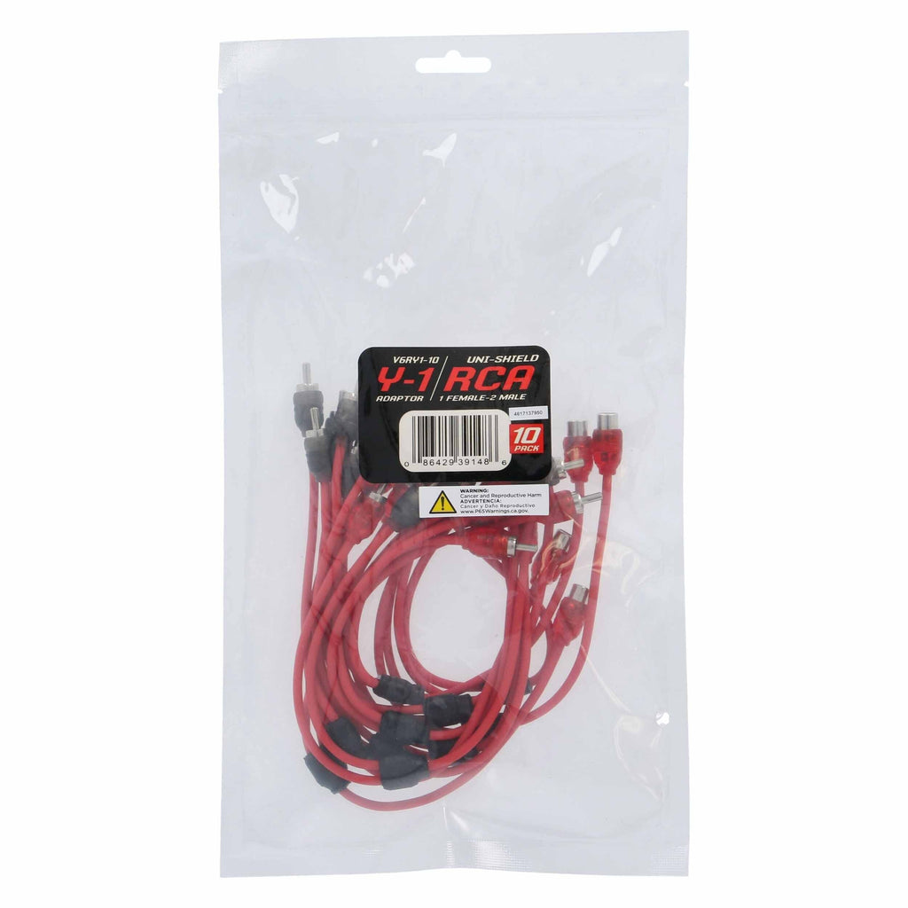 T-SPEC V6RY1-10 RCA v6 Series 2-Channel Audio Y Cable - 1F-2M - 10 Pack