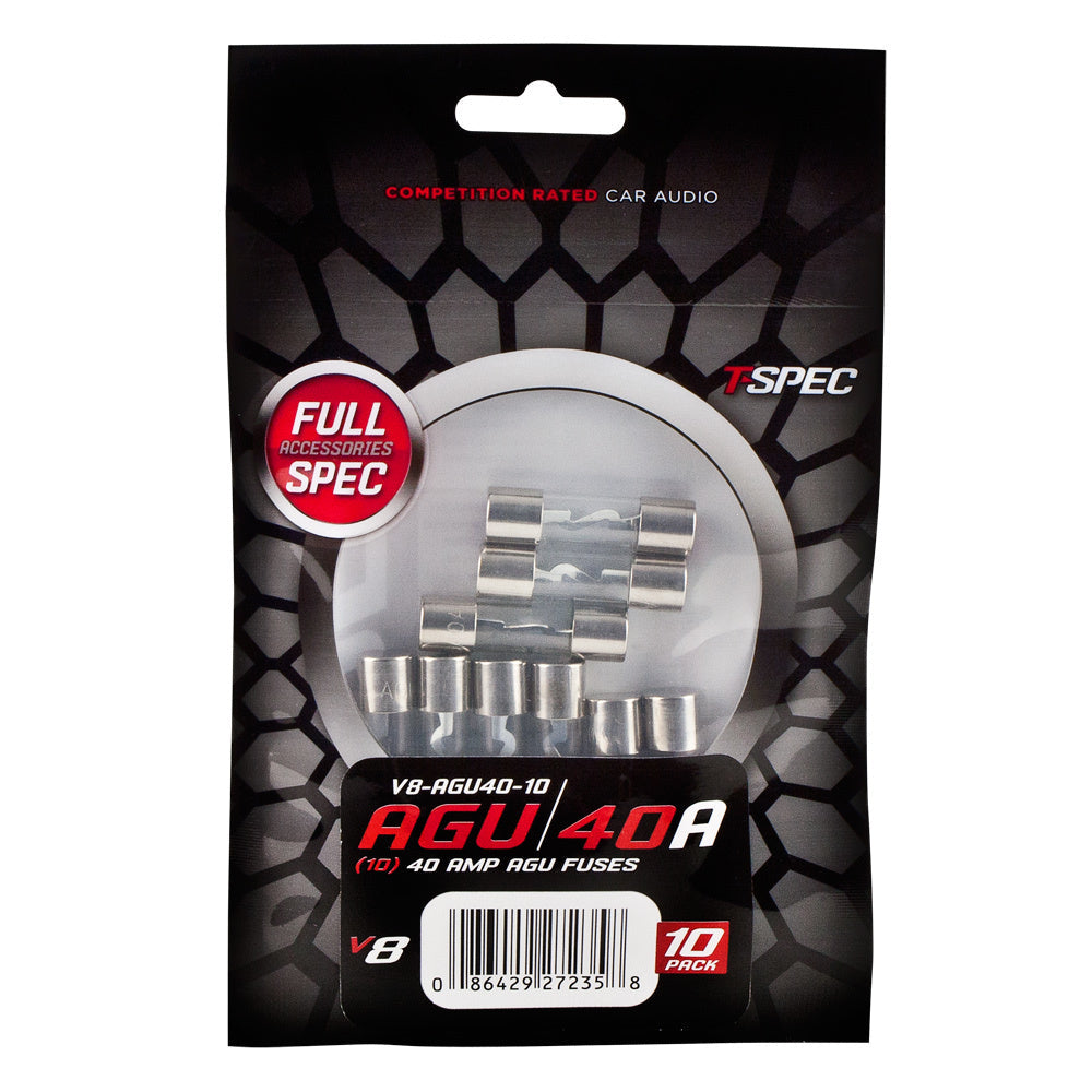 T-SPEC V8-AGU40-10 AGU Fuses v8 Series Nickel Plated-5 Pack