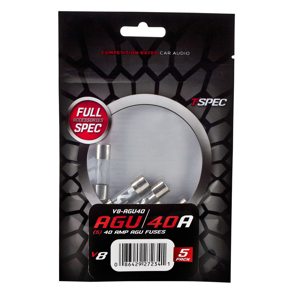 T-SPEC V8-AGU40 AGU Fuses v8 Series Nickel Plated-5 Pack