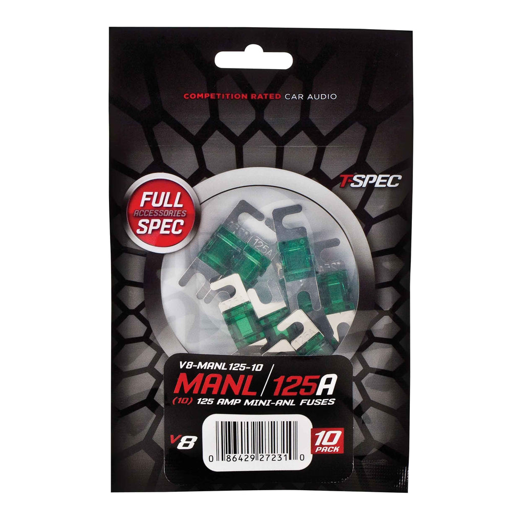 T-SPEC V8-MANL125-10 Mini ANL Fuses V8 Series Nickel Plated-10 Pack